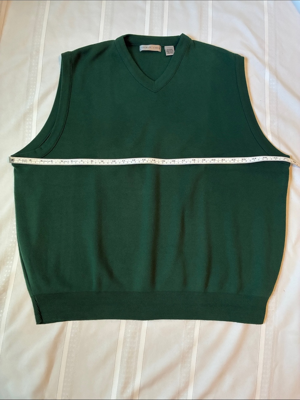 Cypress Links Green V-Neck Sweater Vest Men's Size XXL